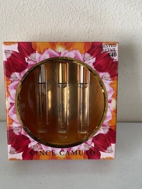 3-Pc Vince Camuto Floral Pink and Gold Framed Perfume Gift Set